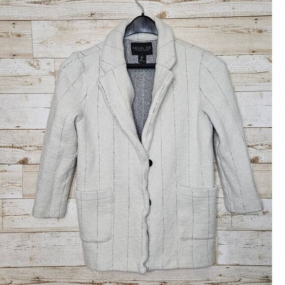 Rachel Zoe Wool Jacket Blazer Coat SZ Large Winter Designer Business Casual Warm - Picture 1 of 12